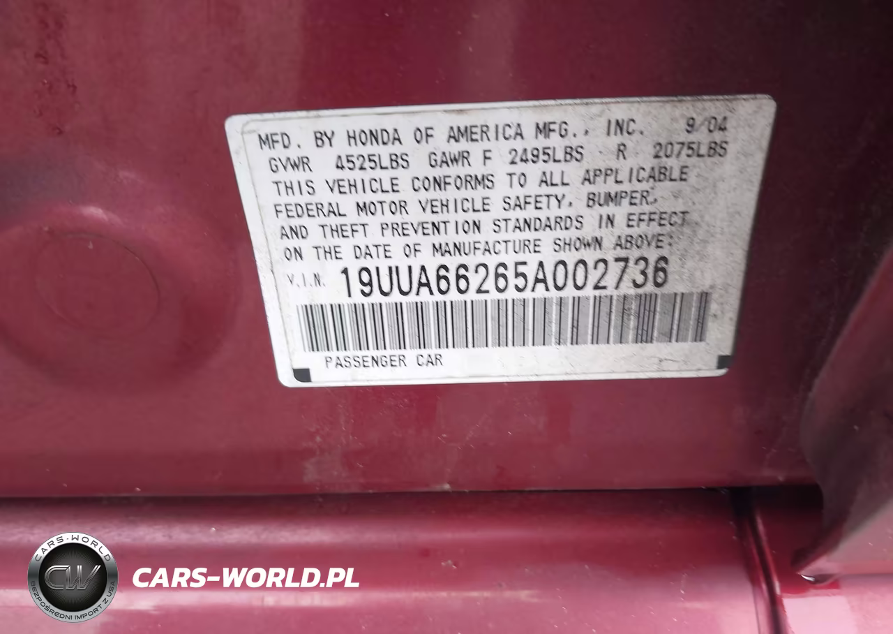 2005 Acura Tl VIN:19UUA66265A002736 - 9