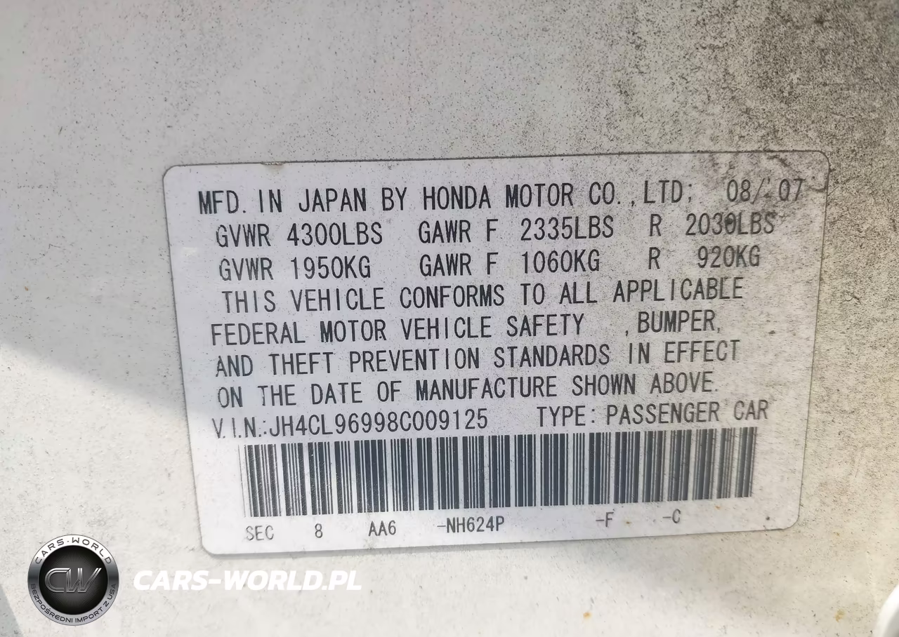 2008 Acura Tsx VIN:JH4CL96998C009125 - 9