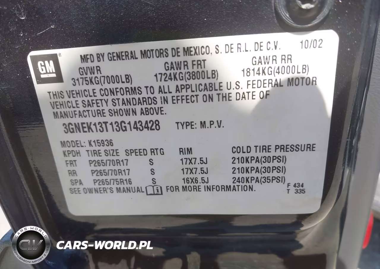 2003 Chevrolet Avalanche 1500 VIN:3GNEK13T13G143428 - 9