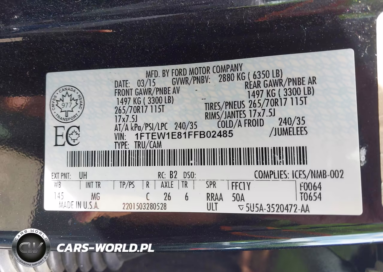 2015 Ford F-150 Xlt VIN:1FTEW1E81FFB02485 - 9