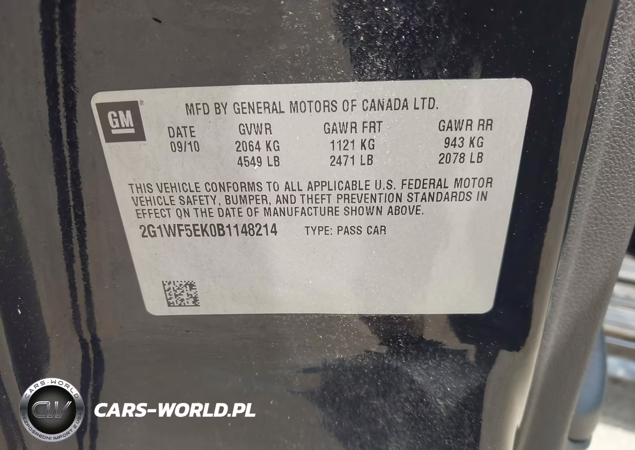 2011 Chevrolet Impala Ls VIN:2G1WF5EK0B1148214 - 9