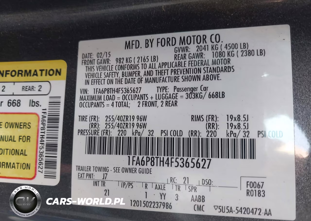 2015 Ford Mustang Ecoboost VIN:1FA6P8TH4F5365627 - 9