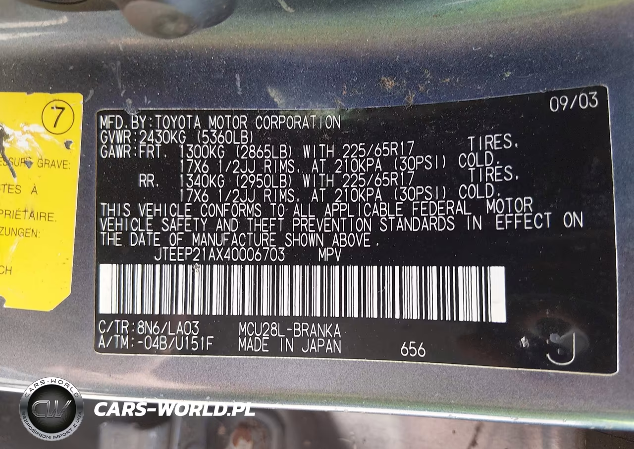 2004 Toyota Highlander Limited V6 VIN:JTEEP21AX40006703 - 9