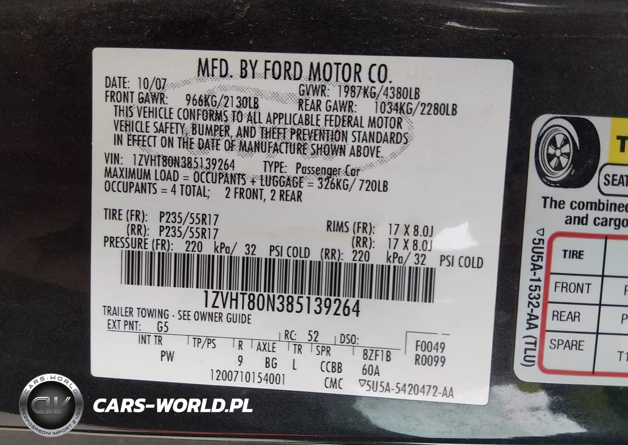 2008 Ford Mustang V6 Deluxe-V6 Premium VIN:1ZVHT80N385139264 - 9