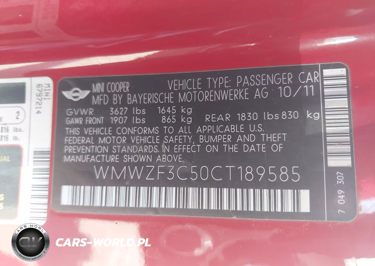 2012 Mini Cooper Clubman VIN:WMWZF3C50CT189585 - 9