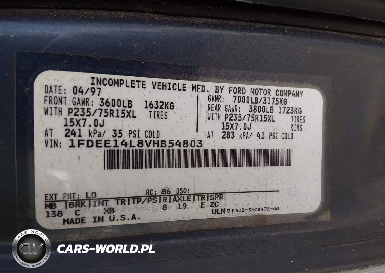 1997 Ford Econoline Standard VIN:1FDEE14L8VHB54803 - 9