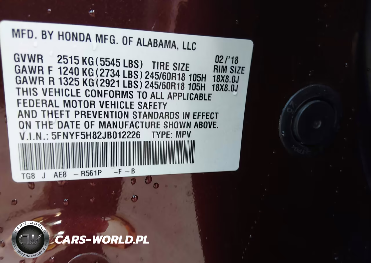 2018 Honda Pilot Ex-L VIN:5FNYF5H82JB012226 - 9