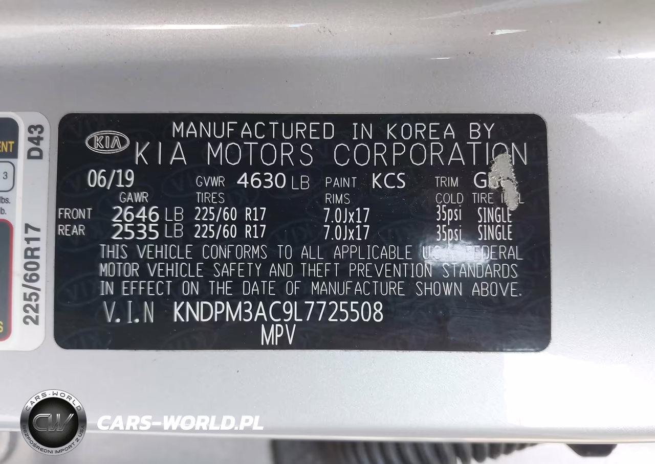 2020 Kia Sportage Lx VIN:KNDPM3AC9L7725508 - 9
