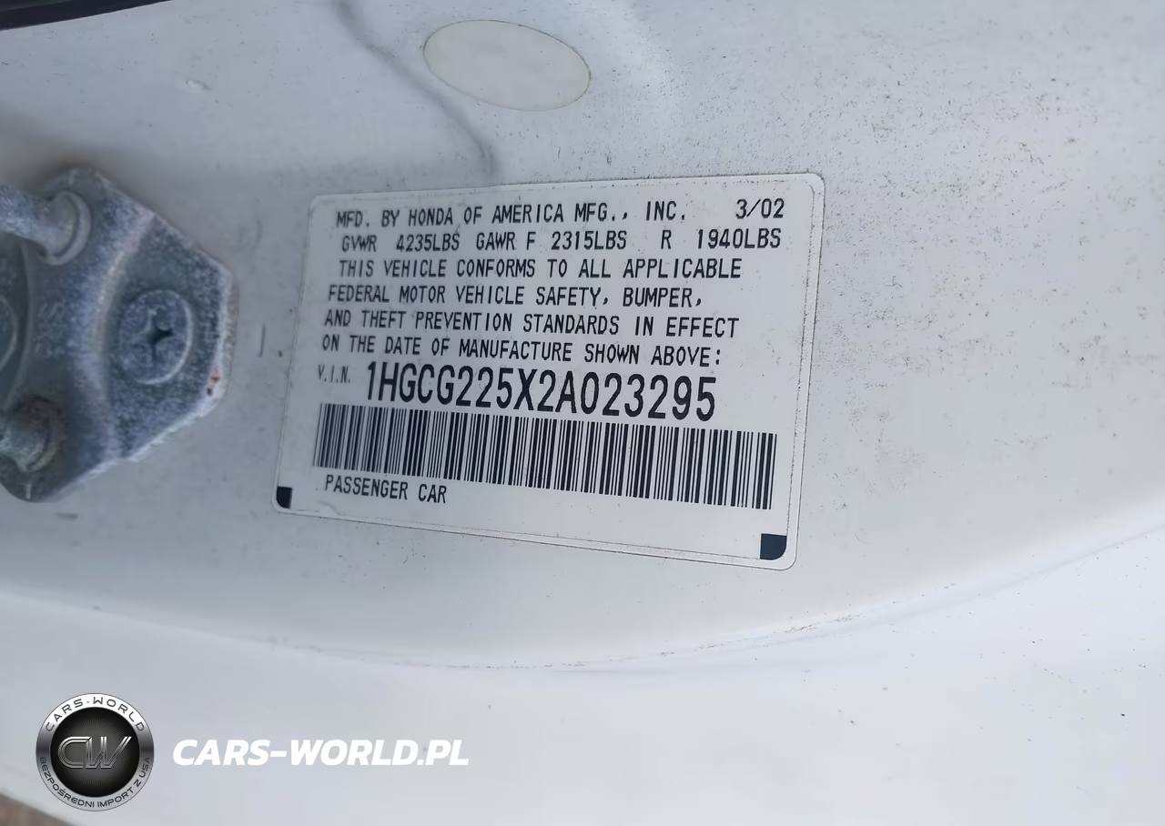 2002 Honda Accord 3.0 Ex VIN:1HGCG225X2A023295 - 9