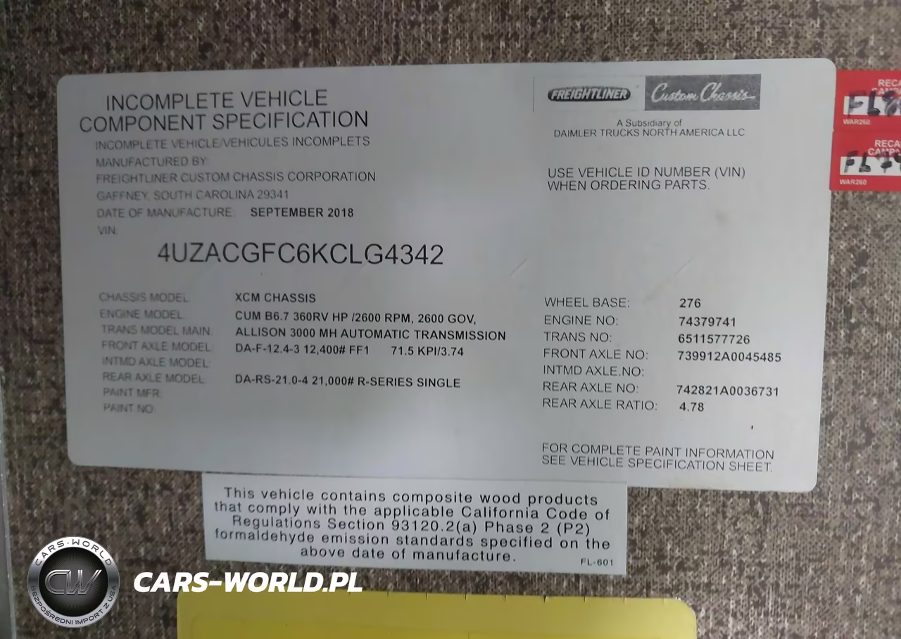 2019 Freightliner Chassis Xc VIN:4UZACGFC6KCLG4342 - 9