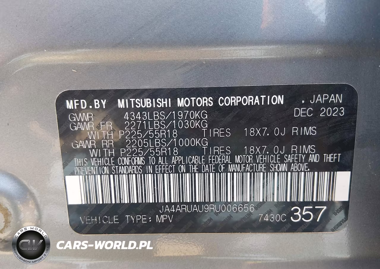 2024 Mitsubishi Outlander Sport 2.0 Es Awc VIN:JA4ARUAU9RU006656 - 9