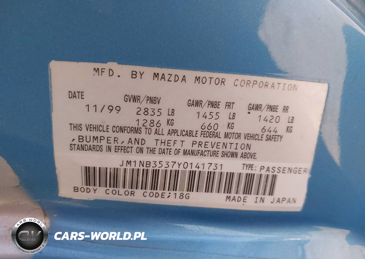 2000 Mazda Mx-5 Miata Ls-Special Edition VIN:JM1NB3537Y0141731 - 9