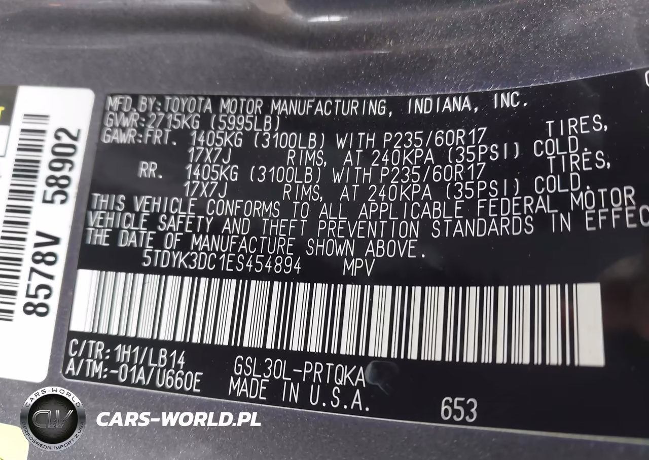 2014 Toyota Sienna Xle V6 8 Passenger VIN:5TDYK3DC1ES454894 - 9