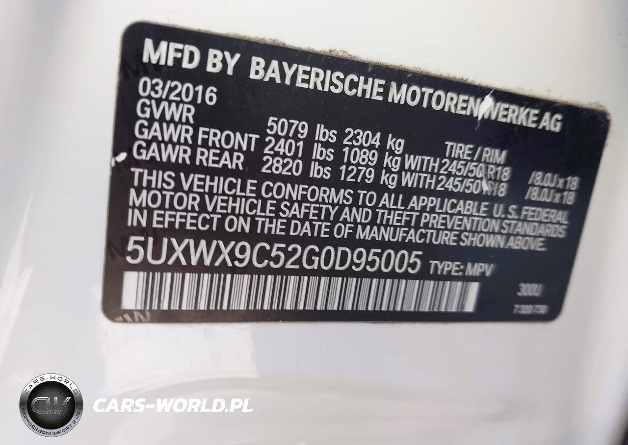 2016 BMW X3 xDrive28I VIN:5UXWX9C52G0D95005 - 9