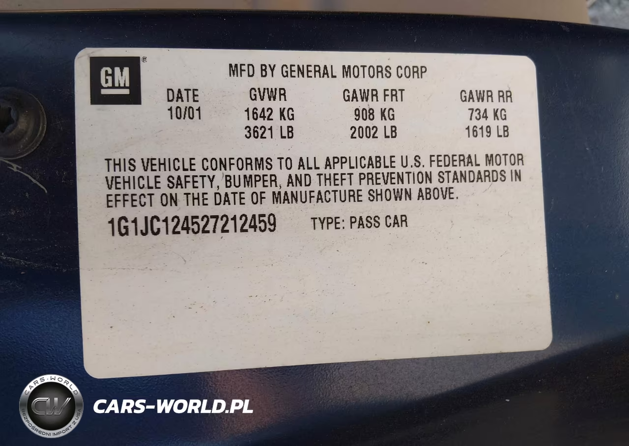 2002 Chevrolet Cavalier VIN:1G1JC124527212459 - 9