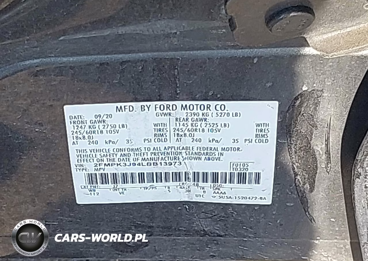 2020 Ford Edge Sel VIN:2FMPK3J94LBB13973 - 9