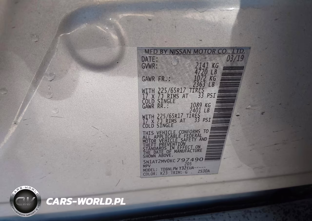2019 Nissan Rogue S VIN:5N1AT2MV0KC797490 - 9