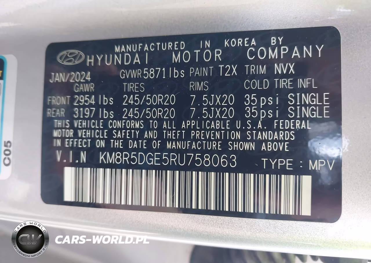 2024 Hyundai Palisade Limited VIN:KM8R5DGE5RU758063 - 9