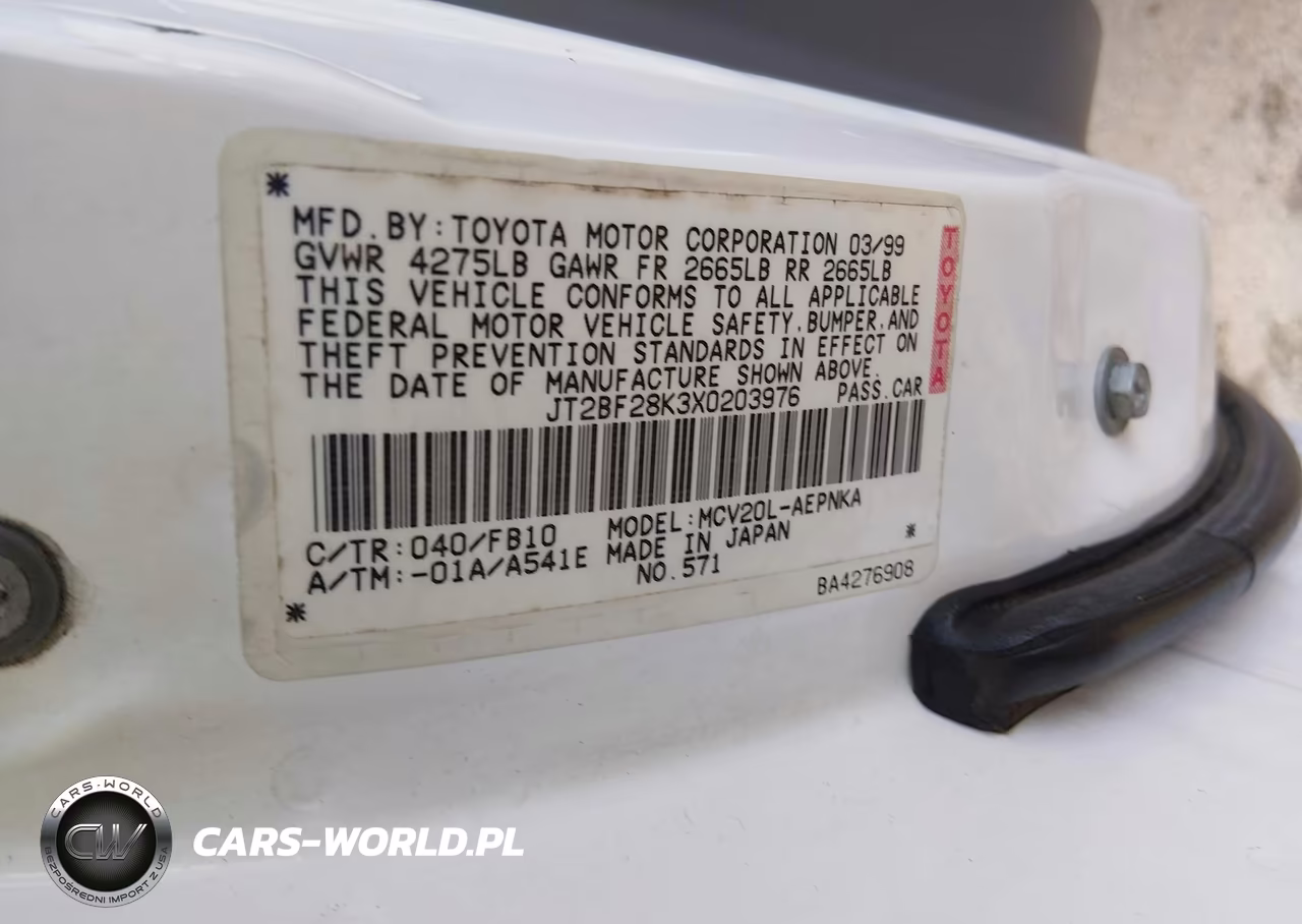 1999 Toyota Camry Le V6 VIN:JT2BF28K3X0203976 - 9