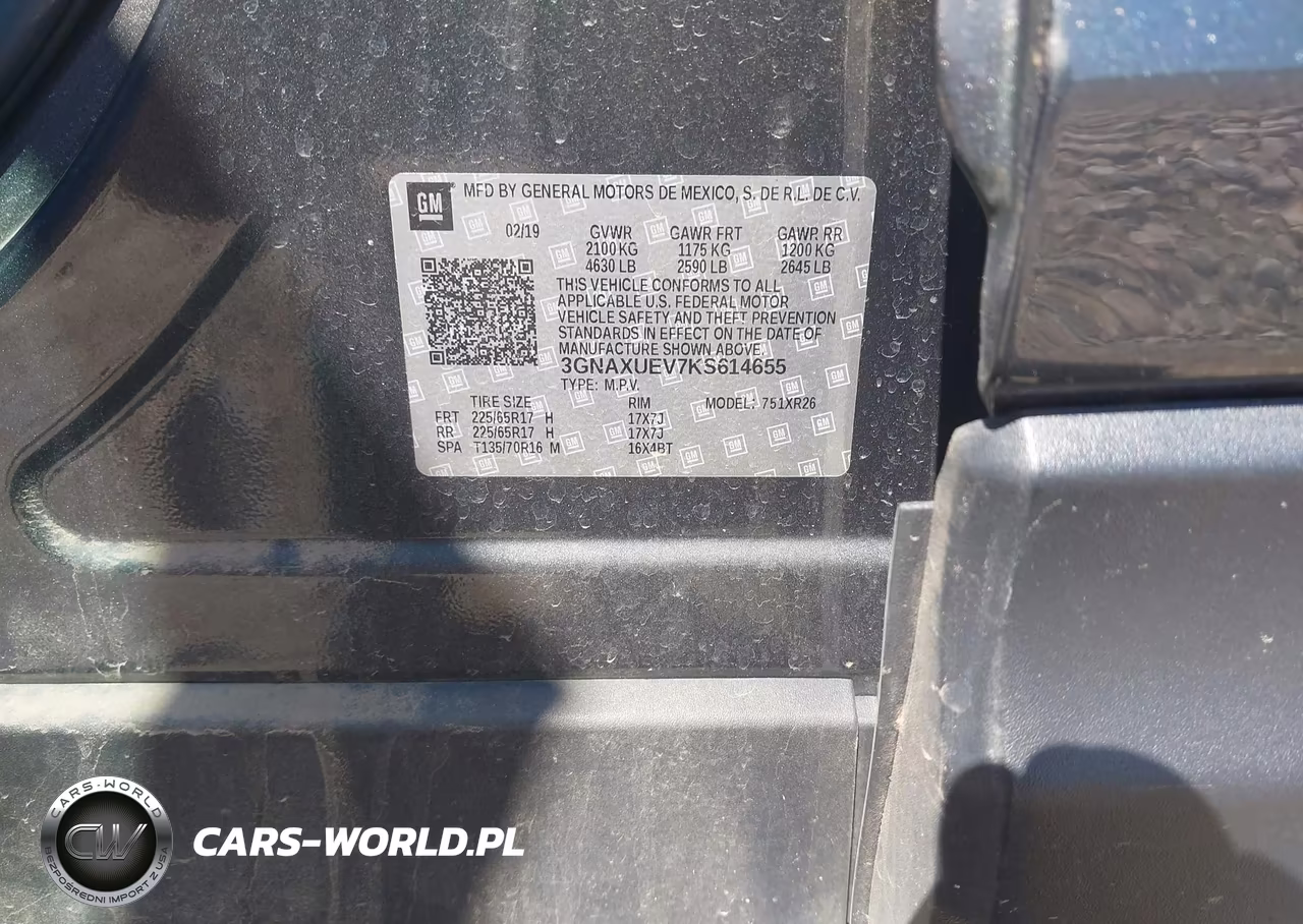 2019 Chevrolet Equinox Lt VIN:3GNAXUEV7KS614655 - 9