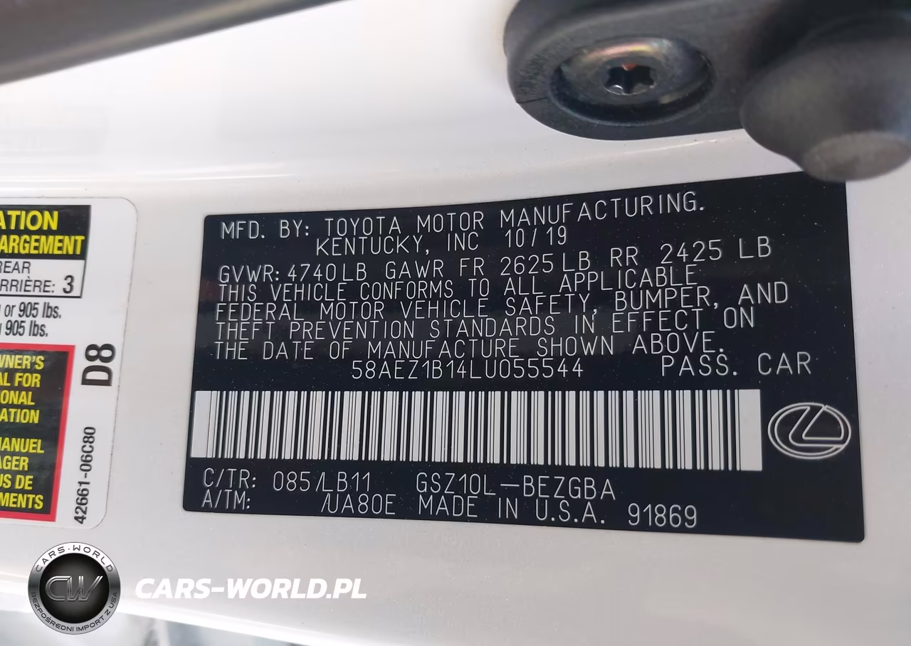 2020 Lexus Es 350 Luxury VIN:58AEZ1B14LU055544 - 9