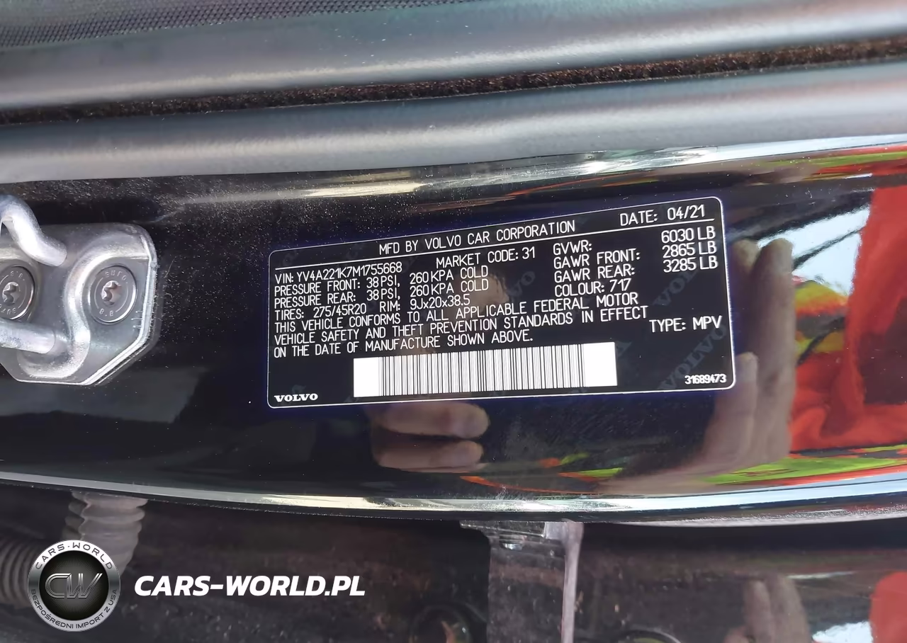 2021 Volvo Xc90 T6 Momentum 6 Passenger VIN:YV4A221K7M1755668 - 9