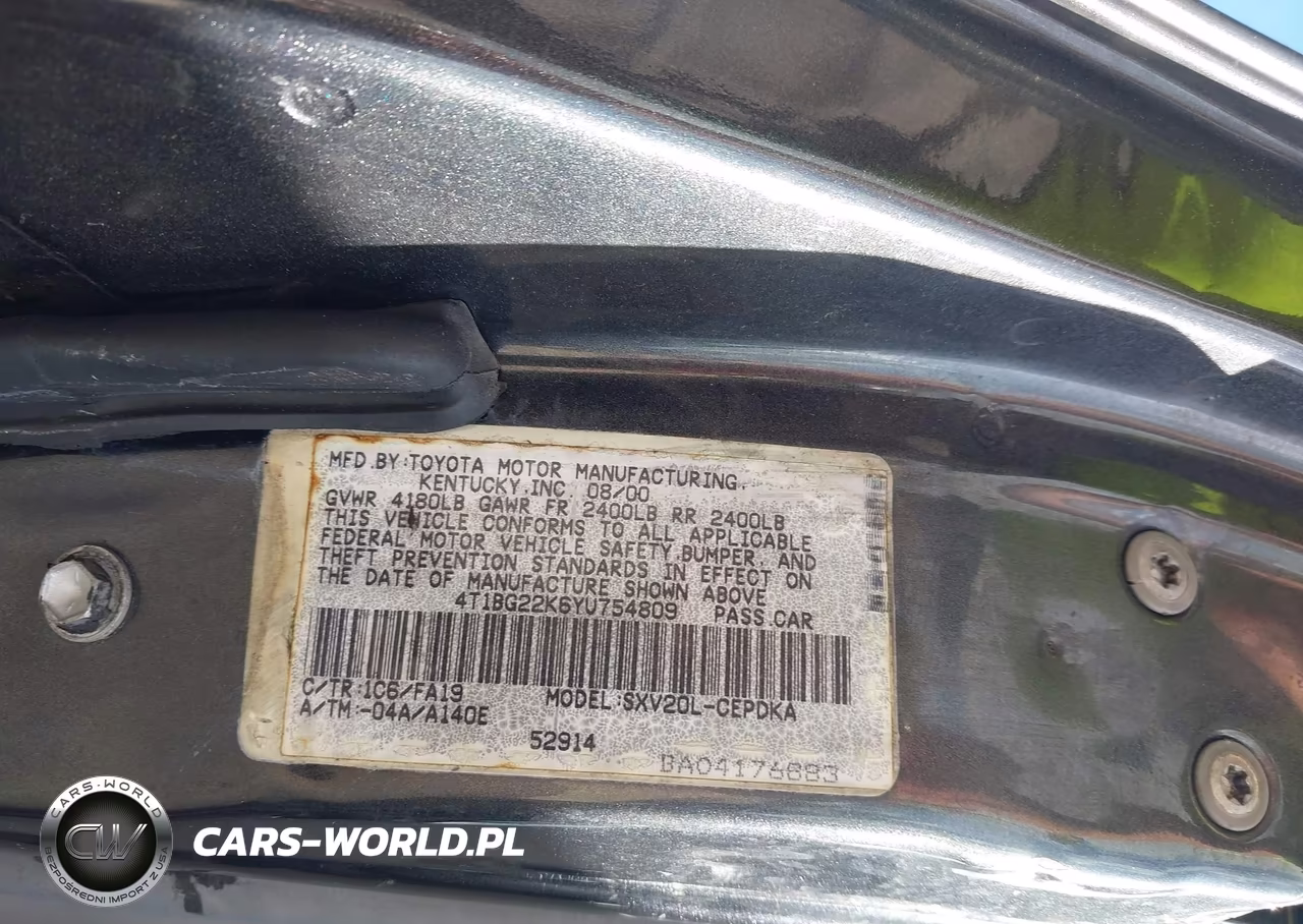 2000 Toyota Camry Ce VIN:4T1BG22K6YU754809 - 9