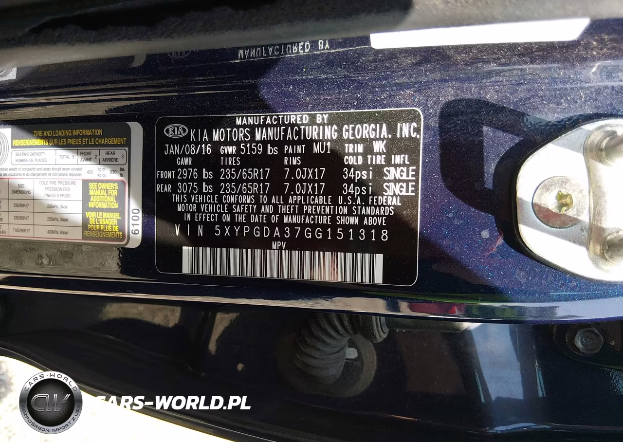 2016 Kia Sorento 2.4L Lx VIN:5XYPGDA37GG151318 - 9