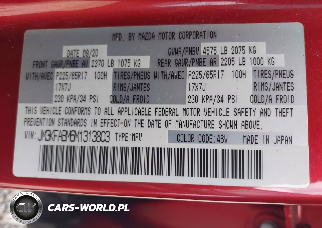 2021 Mazda Cx-5 Sport VIN:JM3KFABM6M1313803 - 9