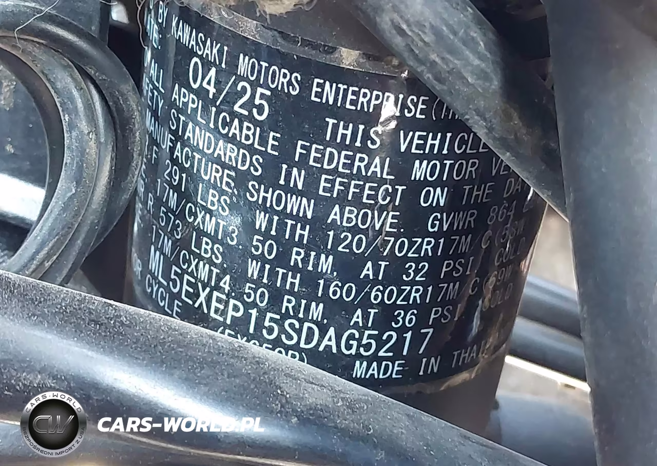 2025 Kawasaki Ex650 P VIN:ML5EXEP15SDAG5217 - 10
