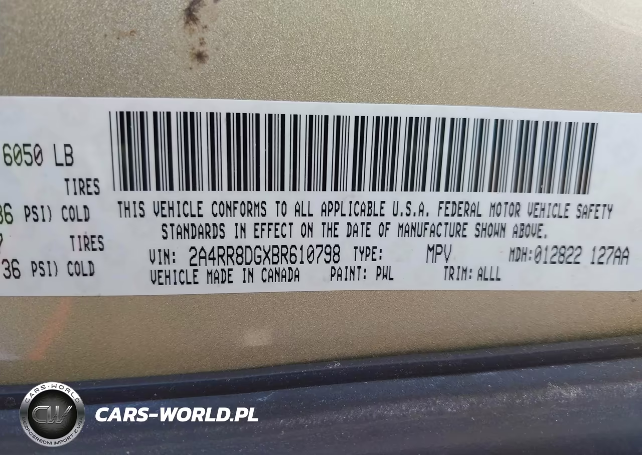 2011 Chrysler Town & Country Touring-L VIN:2A4RR8DGXBR610798 - 9