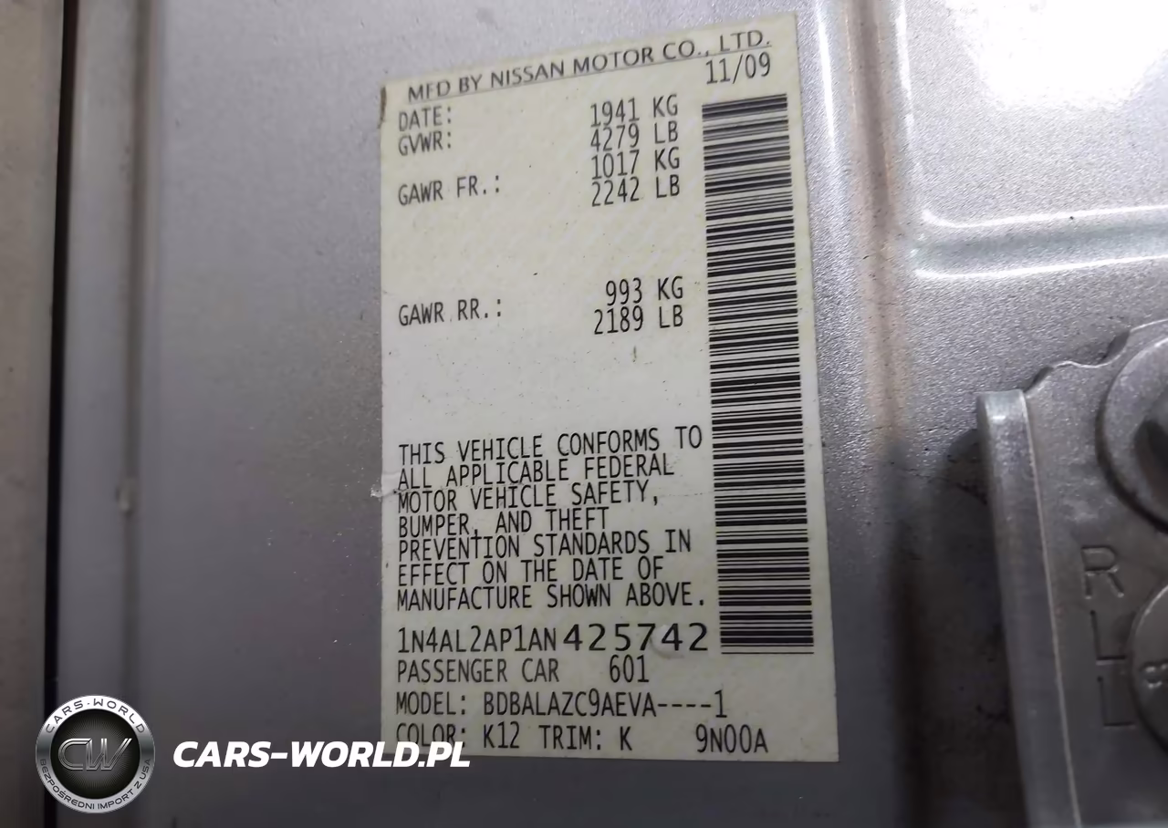 2010 Nissan Altima 2.5 VIN:1N4AL2AP1AN425742 - 9