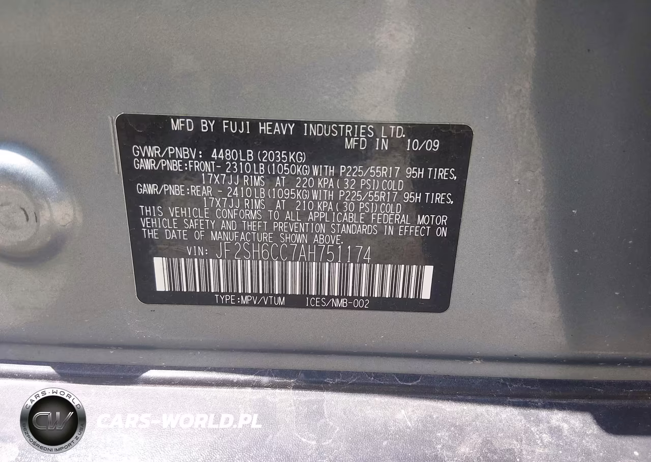2010 Subaru Forester 2.5X Premium VIN:JF2SH6CC7AH751174 - 9