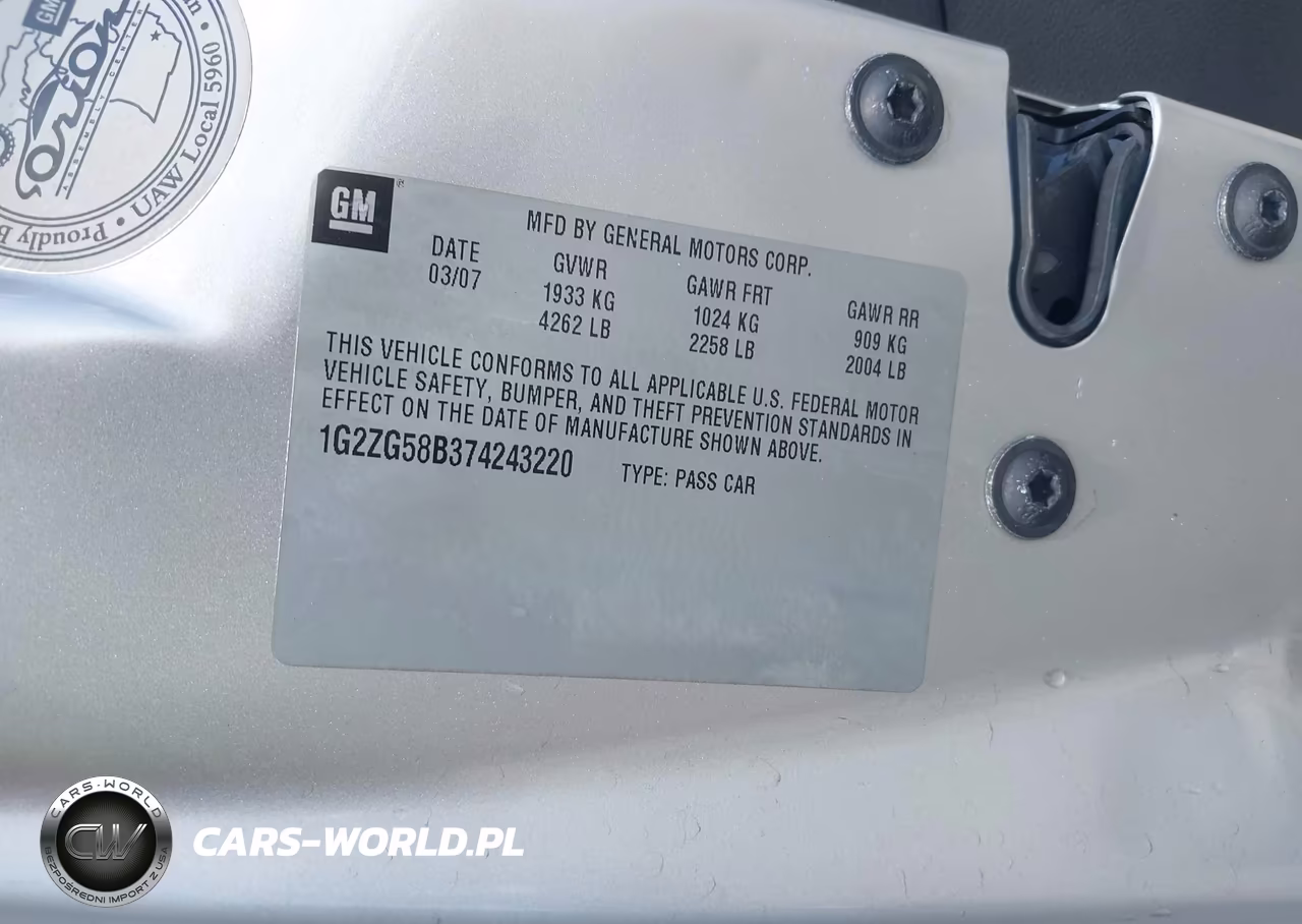 2007 Pontiac G6 VIN:1G2ZG58B374243220 - 9