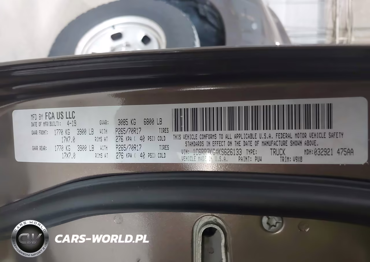 2019 Ram 1500 Classic Tradesman 4X4 5'7 Box VIN:1C6RR7KG4KS626133 - 9