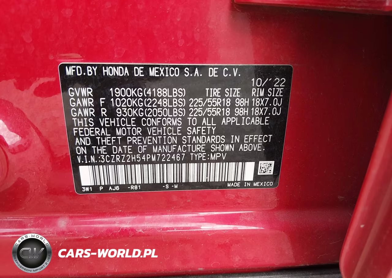 2023 Honda Hr-V Awd Sport VIN:3CZRZ2H54PM722467 - 9