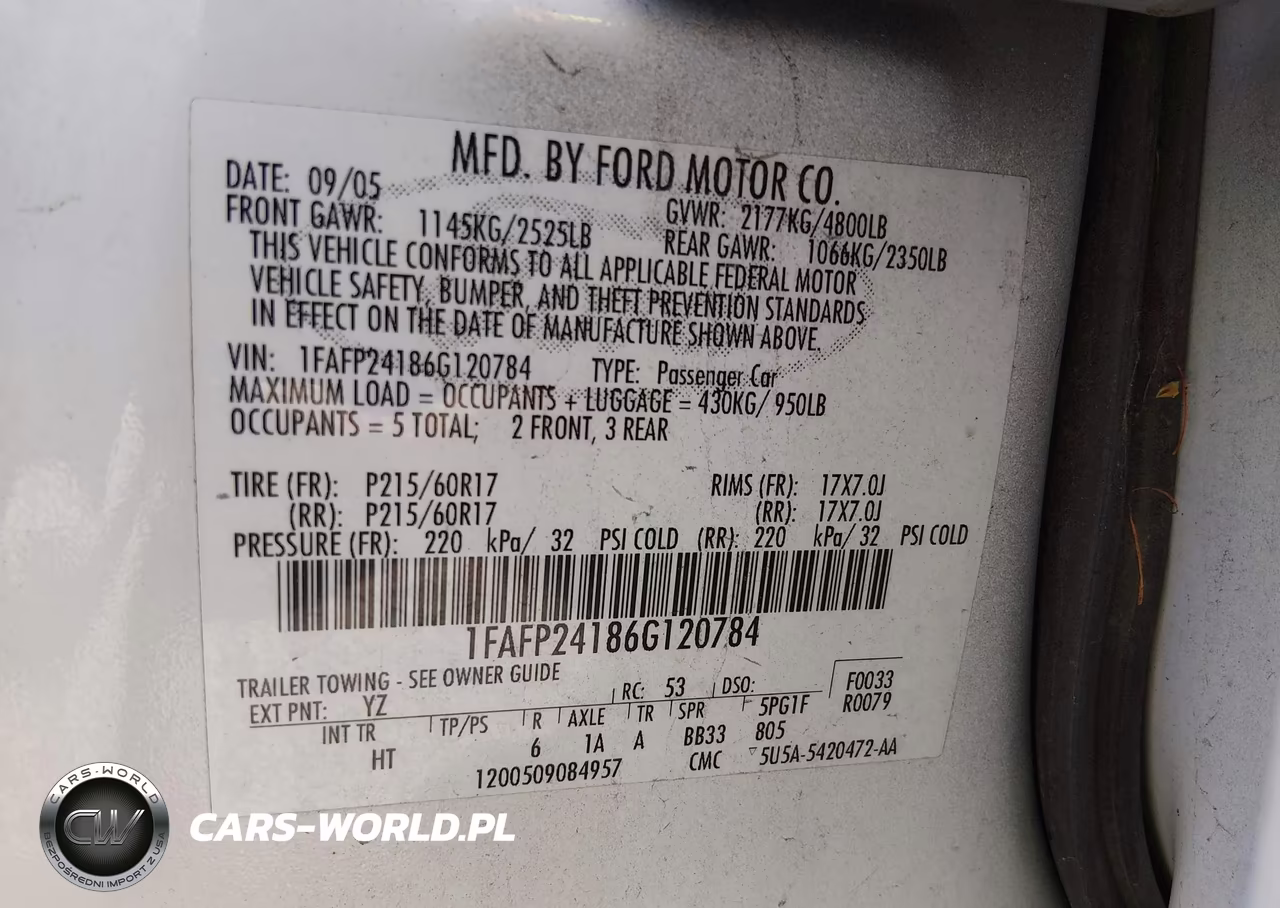 2006 Ford Five Hundred Sel VIN:1FAFP24186G120784 - 9