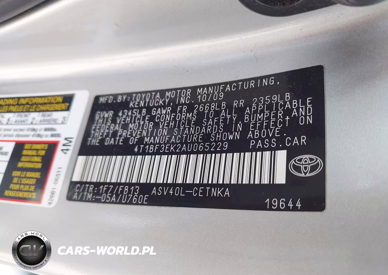 2010 Toyota Camry Le VIN:4T1BF3EK2AU065229 - 9