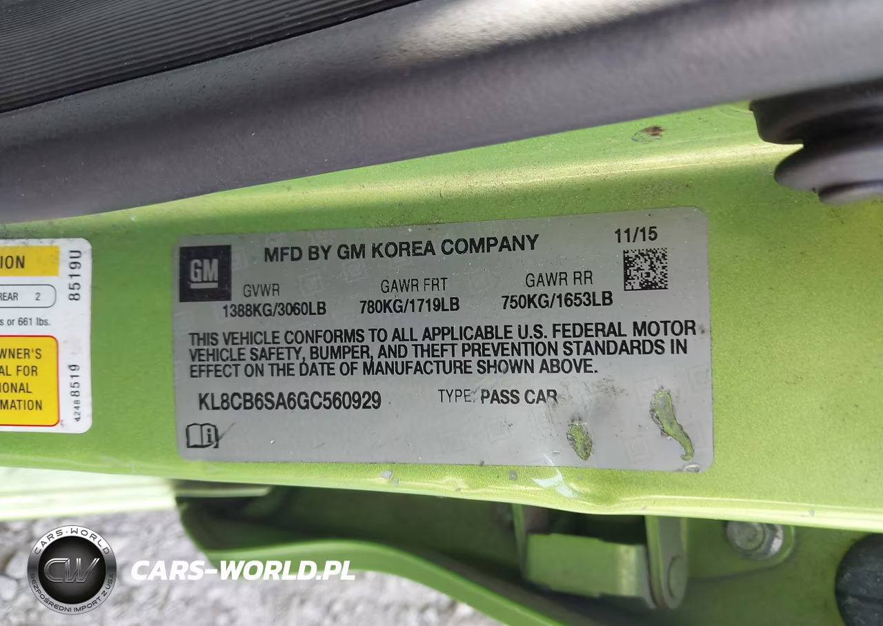 2016 Chevrolet Spark Ls Cvt VIN:KL8CB6SA6GC560929 - 9