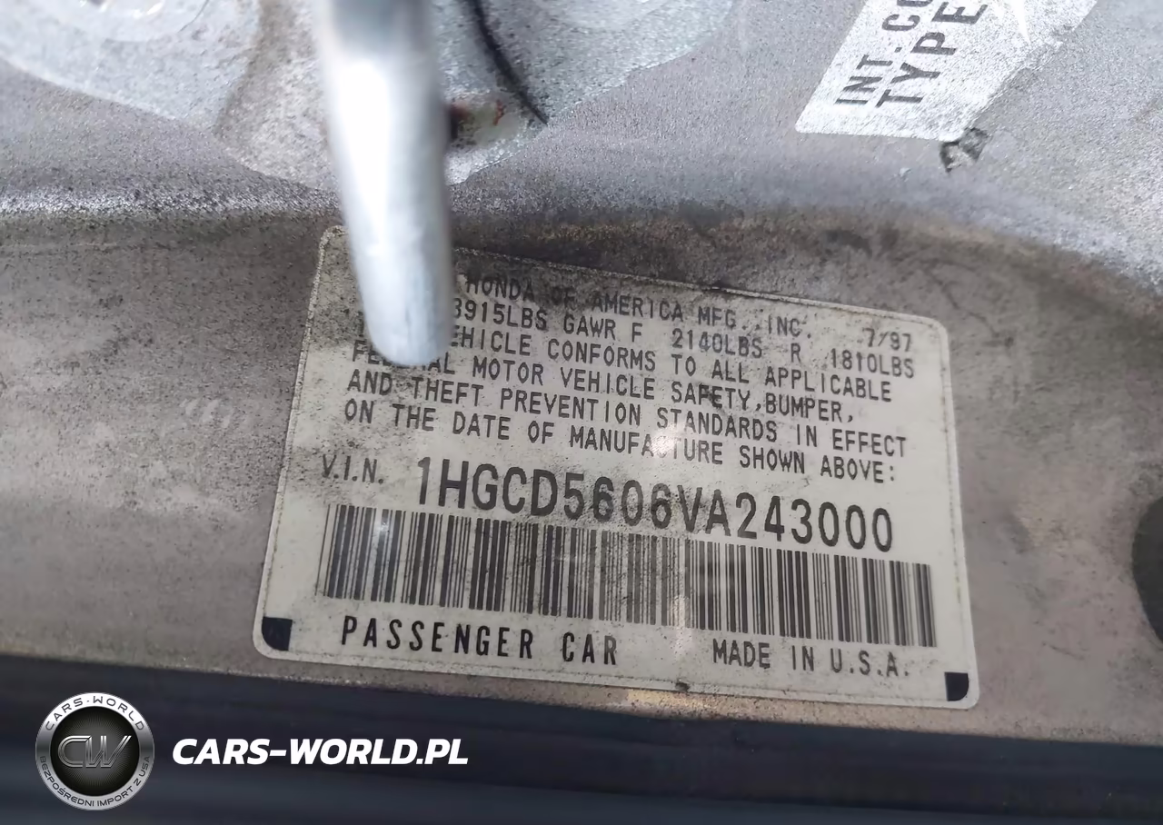 1997 Honda Accord Se VIN:1HGCD5606VA243000 - 9