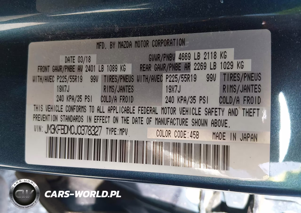 2018 Mazda Cx-5 Grand Touring VIN:JM3KFBDM0J0378327 - 9