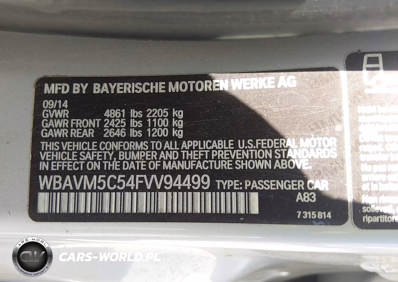 2015 BMW X1 xDrive35I VIN:WBAVM5C54FVV94499 - 9