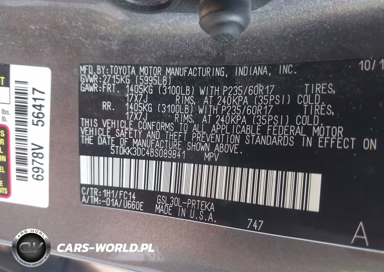 2011 Toyota Sienna Le V6 VIN:5TDKK3DC4BS089841 - 9