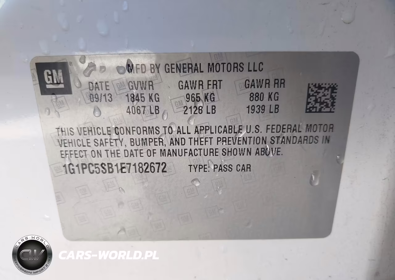 2014 Chevrolet Cruze 1Lt Auto VIN:1G1PC5SB1E7182672 - 9