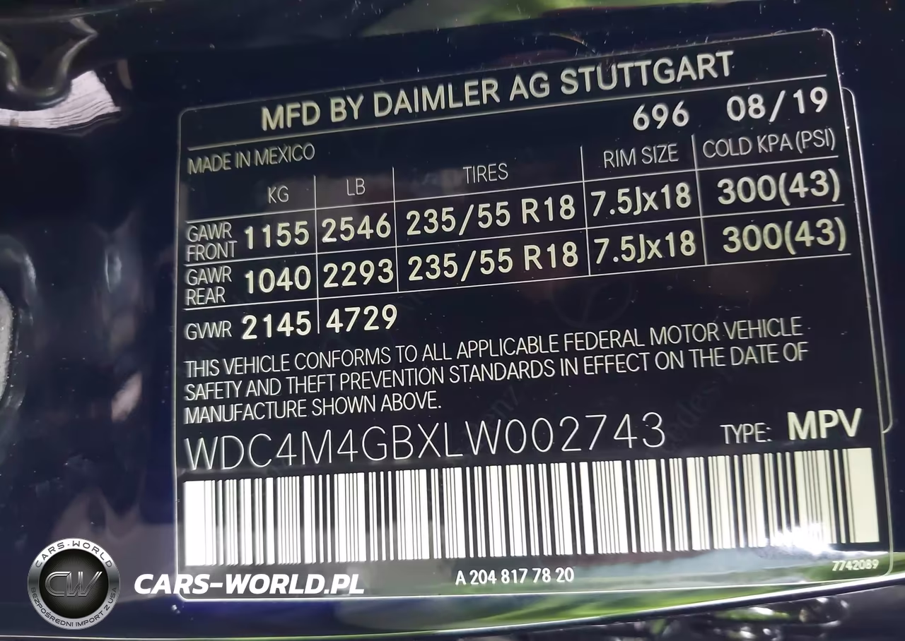 2020 Mercedes-Benz Glb 250 VIN:WDC4M4GBXLW002743 - 9