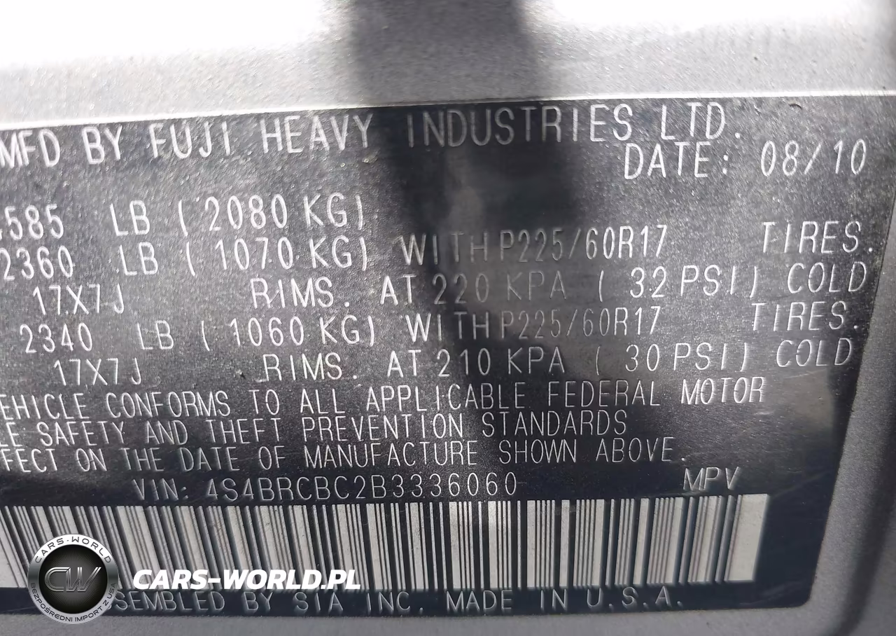 2011 Subaru Outback 2.5I Premium VIN:4S4BRCBC2B3336060 - 9