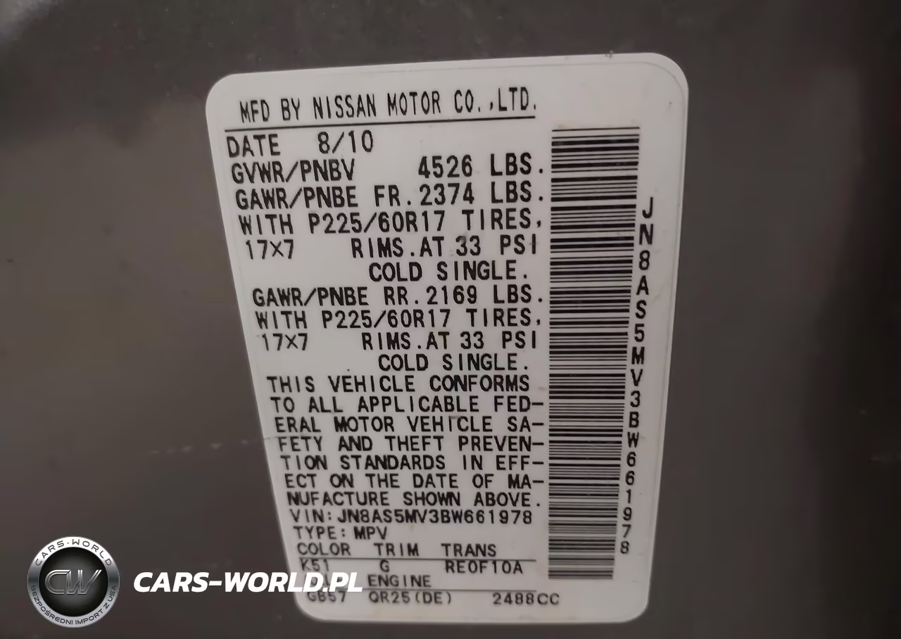 2011 Nissan Rogue Sv VIN:JN8AS5MV3BW661978 - 9