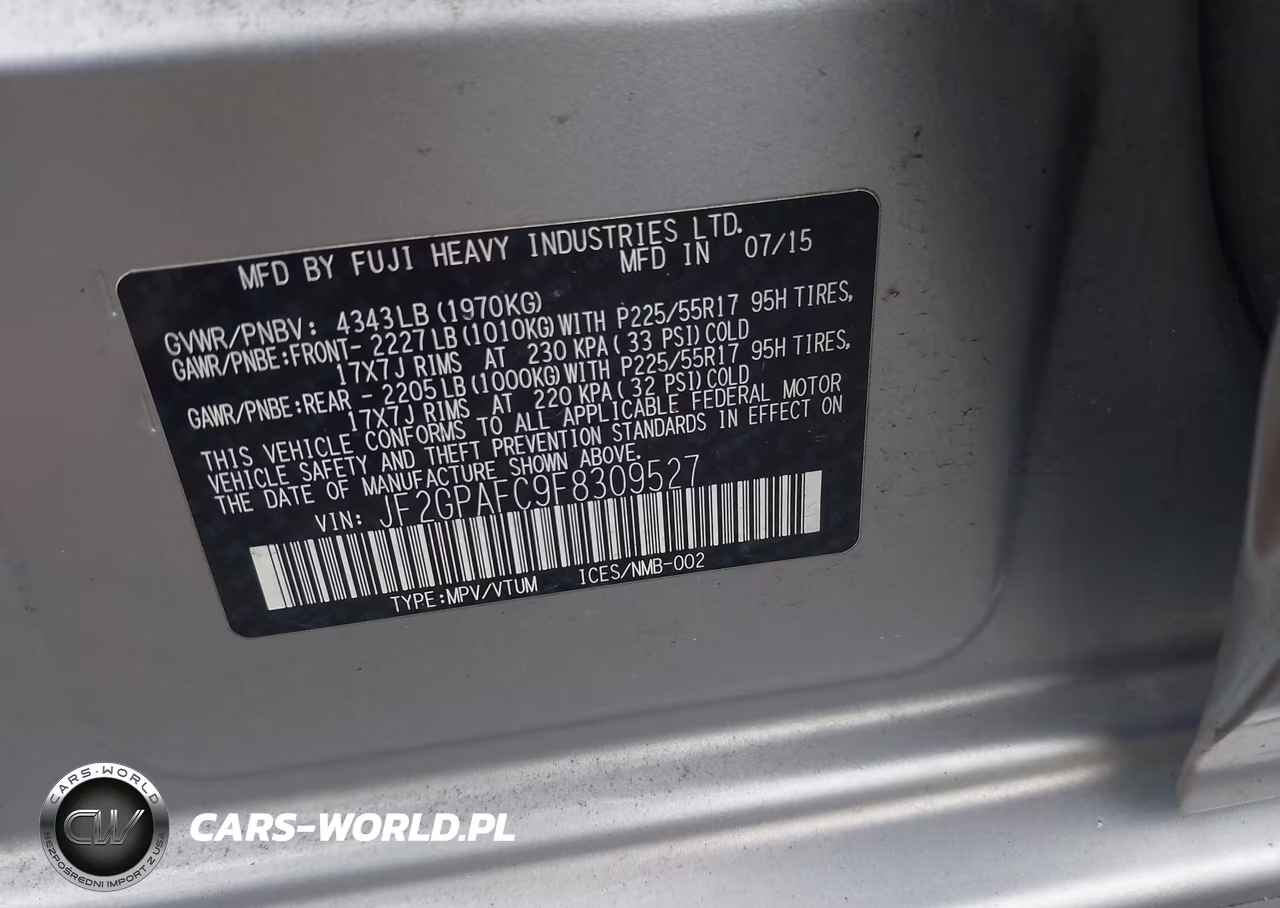 2015 Subaru Xv Crosstrek 2.0I Premium VIN:JF2GPAFC9F8309527 - 9