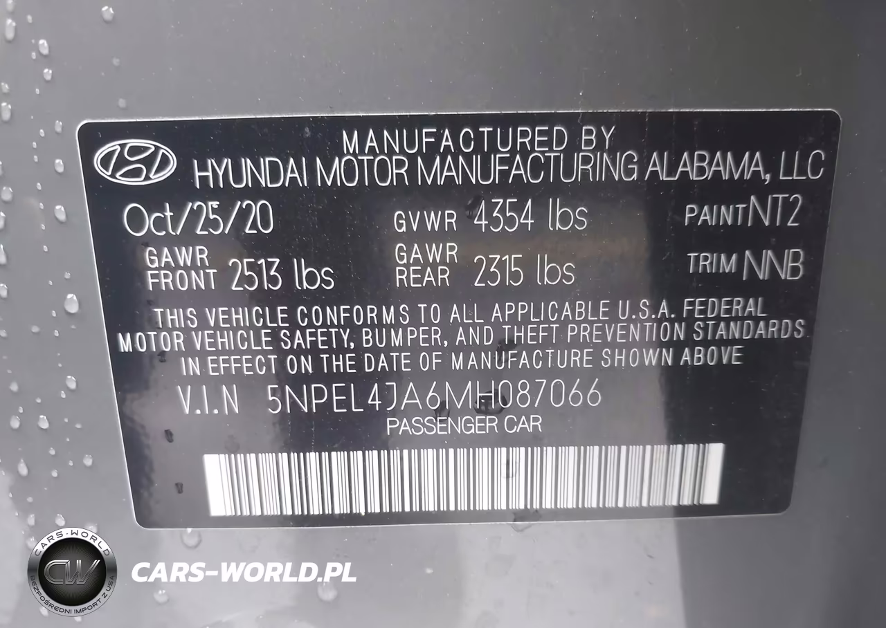 2021 Hyundai Sonata Sel VIN:5NPEL4JA6MH087066 - 9