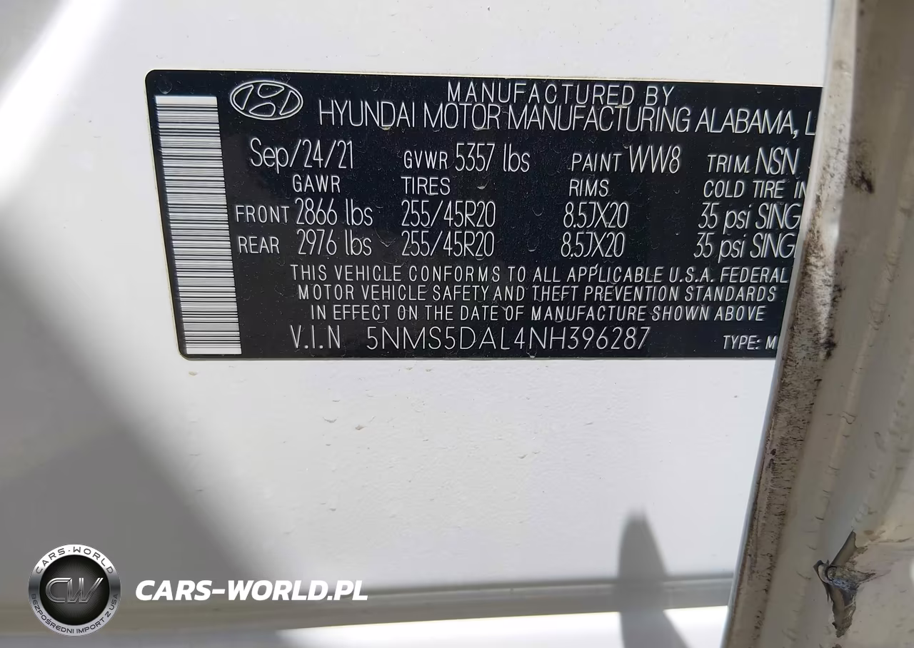 2022 Hyundai Santa Fe Calligraphy VIN:5NMS5DAL4NH396287 - 9